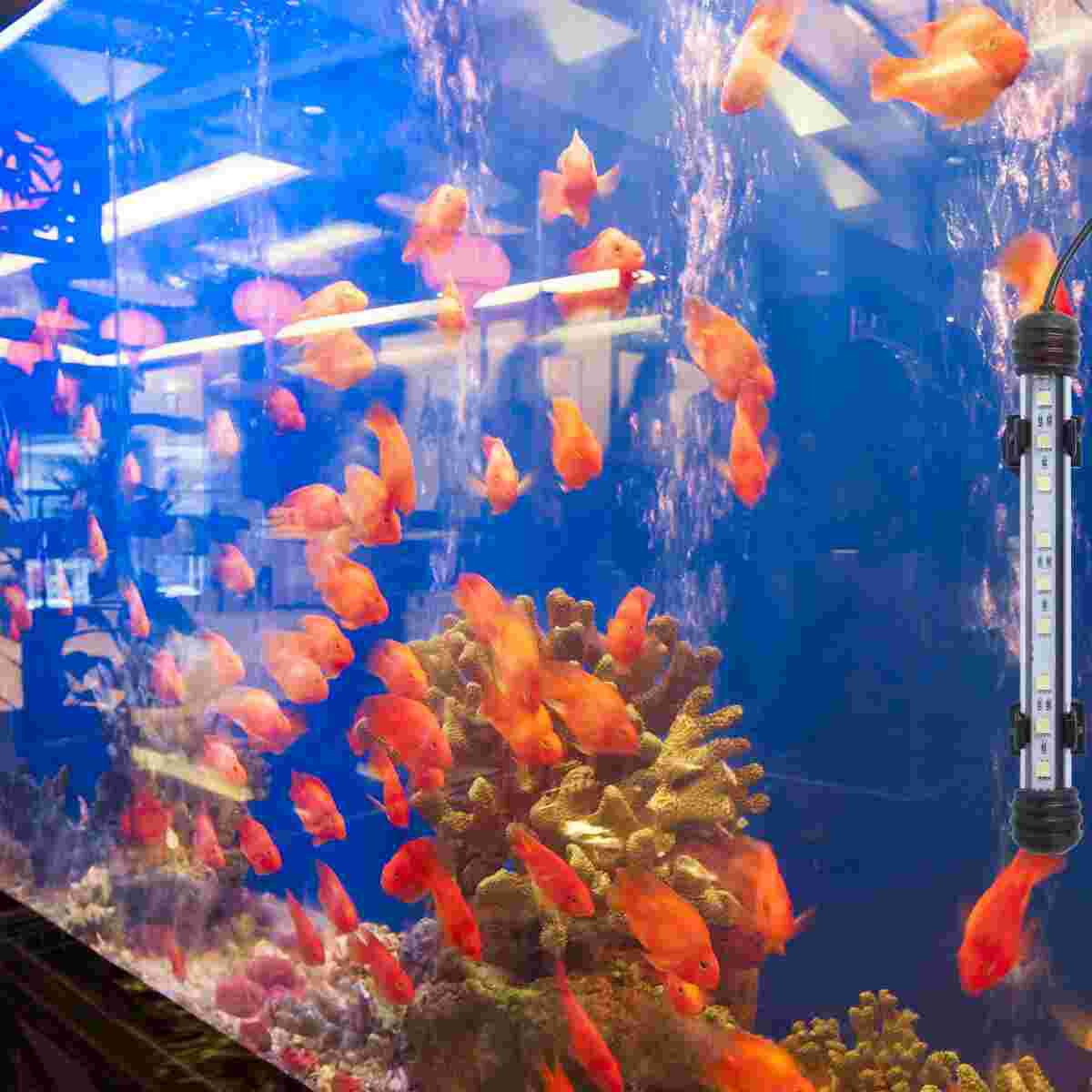 1Pc Aquarium Light Landscape Lighting Lamp Waterproof LED Lighting Lamp Fish Tank Decorative Lamp for Fish Tank (19CM with US