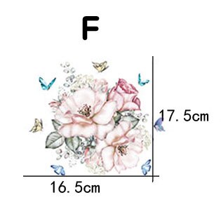 Klassisk blomst badeværelse toilet mærkat boligindretning garderobe køkkenskab blomst mærkat toilet stue vægklistermærke: F
