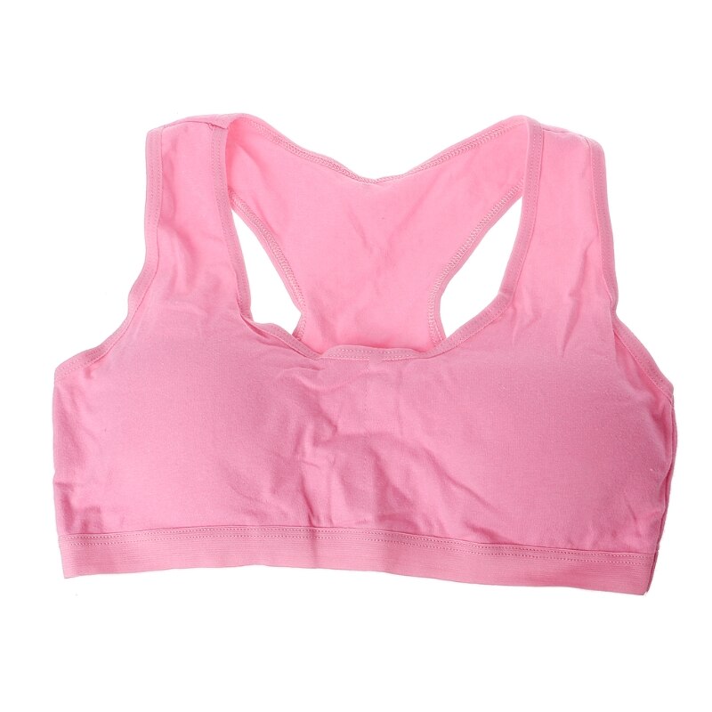Sujetadores de pubertad de entrenamiento pequeños inalámbricos de algodón para chicas chico ropa interior para deporte: Rosa