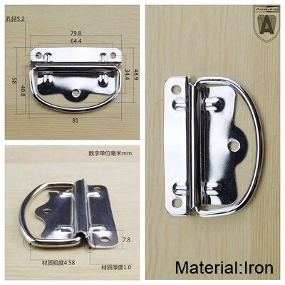 Thick Stainless Steel Iron Handle Bag Handle Wooden Cabinet Iron Box Ring Small Handle Activity Handle: IRON-80