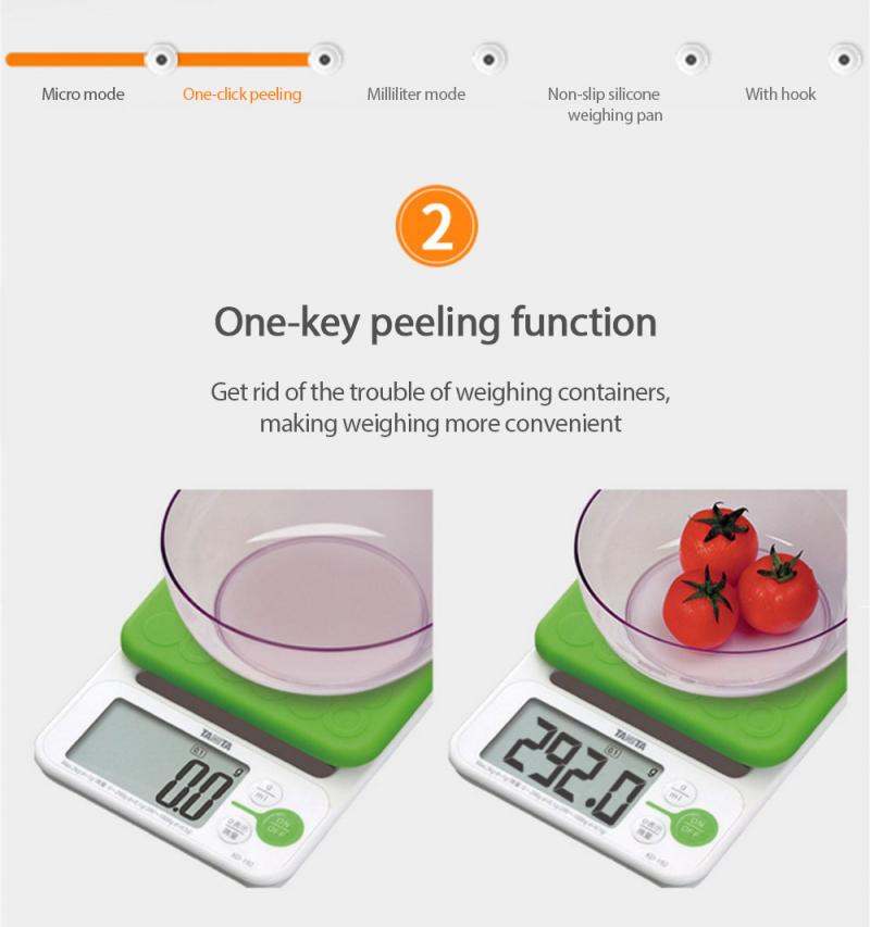 TANITA 2 Kg Precision Digital Scale LED Portable Electronic Kitchen Scales Food Balance Measuring Weight Scale