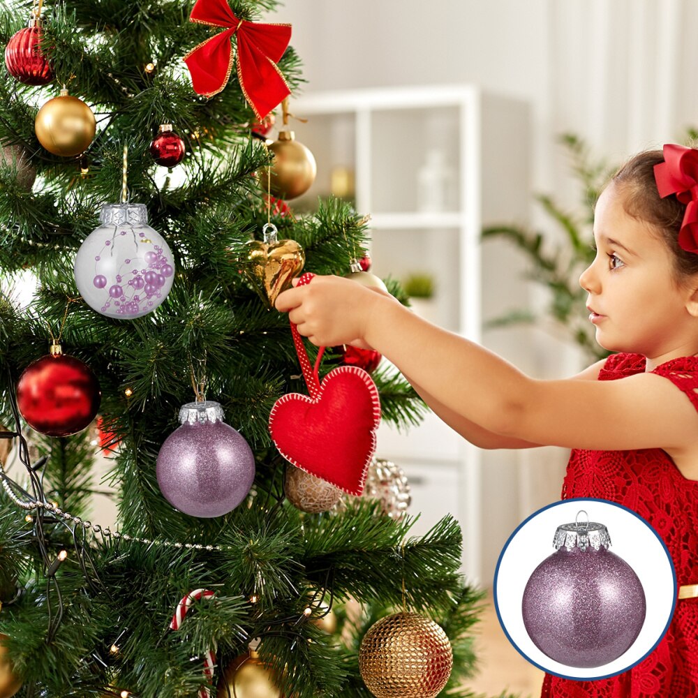 30Pcs Christmas Christmas Adorn Xmas Tree Decoration Party Supplies: Purple