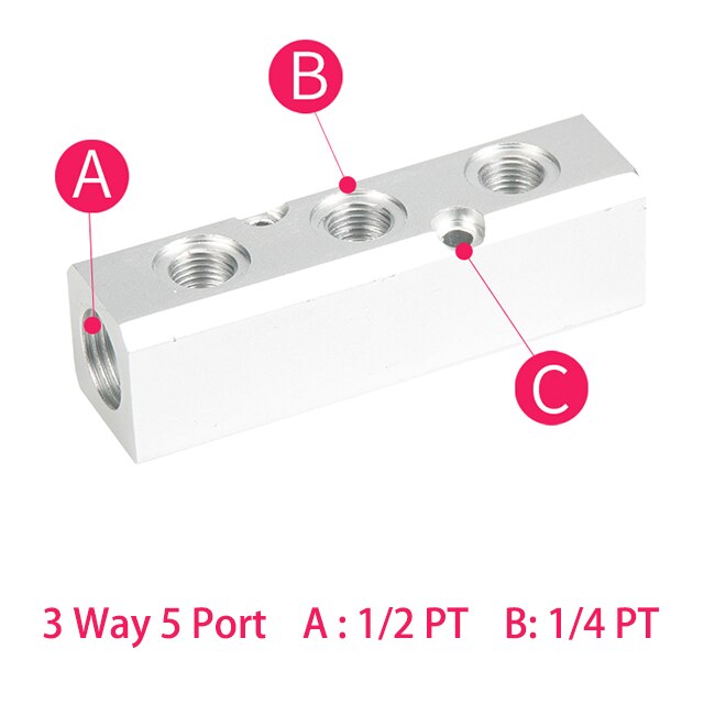 Aluminium Splitter 1/2 &quot;pt Gewinde Hafen 2 3 4 5 6 7 8 9 10 weg 1/4 Pneumatische Luft verteiler Verteiler Stecker: 3 Weg 5 Hafen