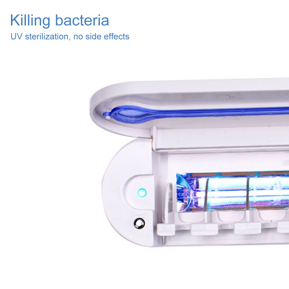 3 in 1 UV Light Ultraviolet Toothbrush Sterilizer Toothbrush Holder Automatic Toothpaste Squeezers Dispenser Home Bathroom Set