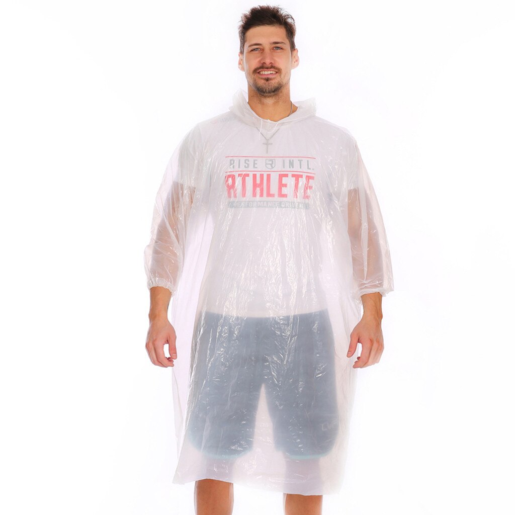 Rider Raincoat Transparent Men Women Hooded Jacket Neutral PE Raincoat Style Rain Coat: D