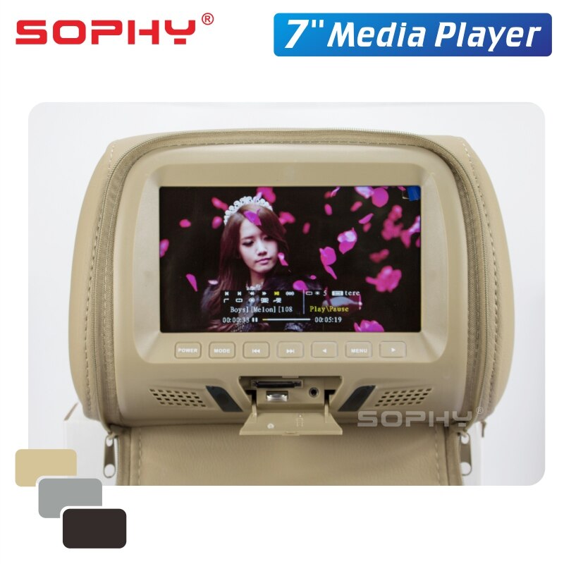 7 zoll Auto Kopfstütze Bildschirm Monitor mit Reißverschluss Abdeckung USB und SD Lesen Funktion Schwarz Grau Beige SH7048-P5-Postleitzahl