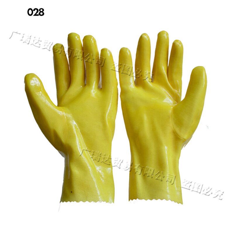 Rubberen pvc werkhandschoenen bestand tegen zuur alkali oliebestendige handschoenen industrie verlengd verdikte arbeidsbeschermende handschoenen: 28cm