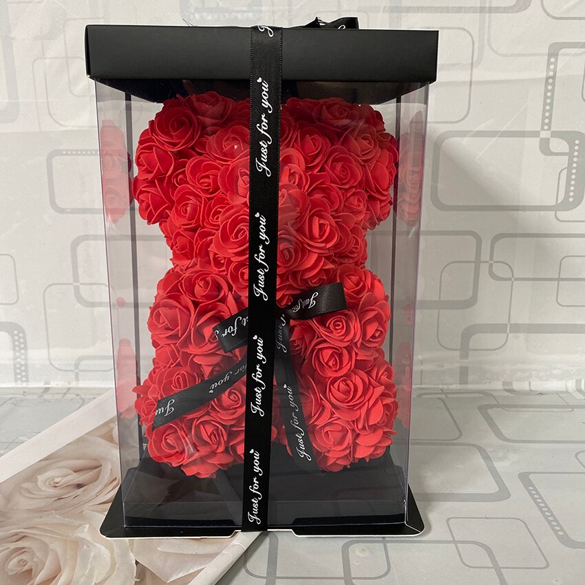 25cm rose bjørn bamse kunstige skum roser til vindue display evig rose evige blomst bryllup valentines