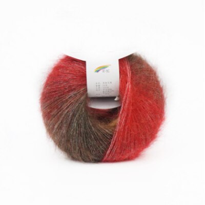 Regenboog Sectie Geverfd Mohair Garen Hand-Gebreide Gradient Diy Super: 04