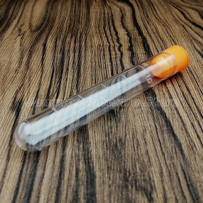 20pcs 16x100mm Clear Plastic Test Tubes With Color Caps and Scale,Party Candy Bottle with Round Bottom Wedding Vial