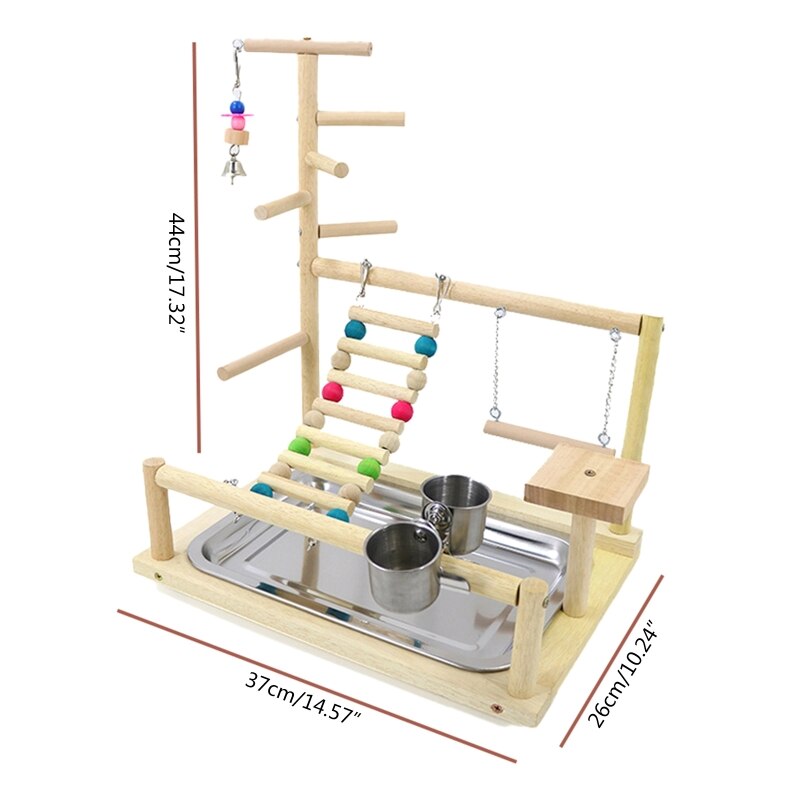 Support pour perchoir à oiseaux, jouets pour perroquets, exercice, mangeoire, Center d&#39;activité pour les oiseaux, perroquet, Conure, Cockatiel: W140