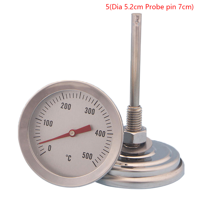 Thermomètre en acier inoxydable pour barbecue, jauge de température 50-800 degrés Fahrenheit 10-400/50-350/50-500 degrés Celsius: WHITE