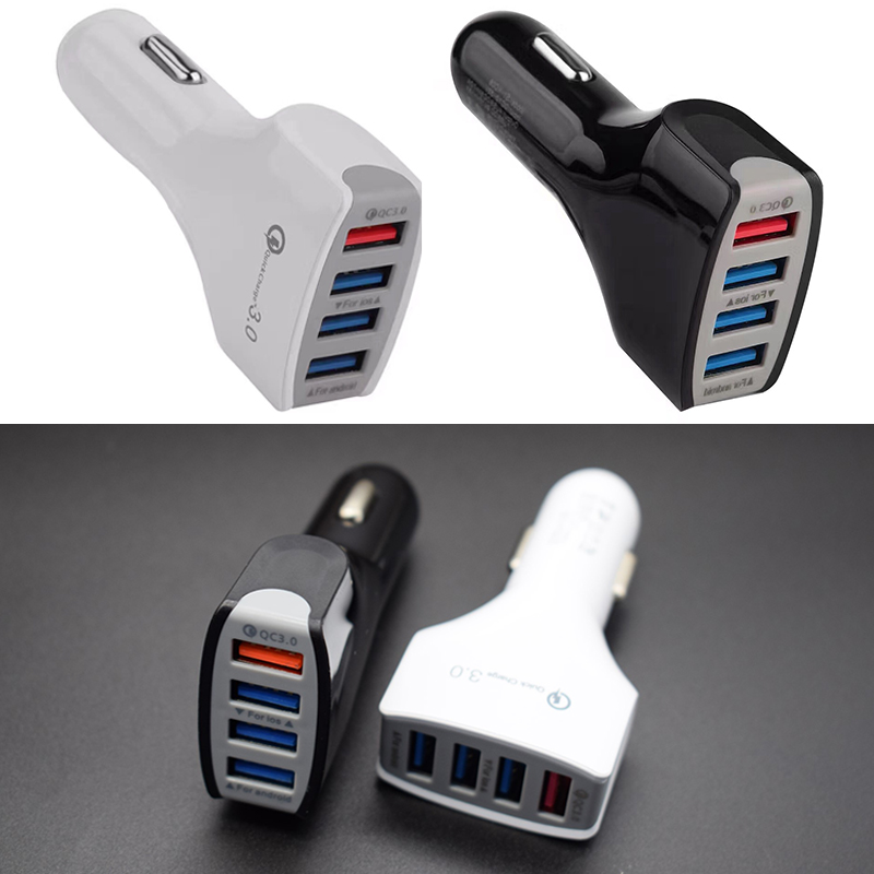 12v usb bil cigarettænderstik opladning til telefon  qc 3.0 hurtigoplader universal biler usb splitter auto mobil opladning