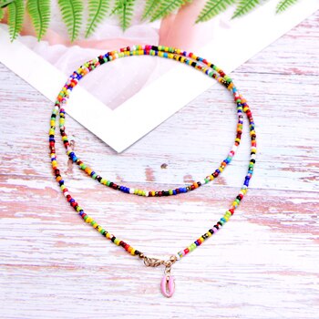 MOON GIRL Double Layers Seedbead Choker for Women Boho Statement Shell Collier Femme Bohemian Collares: 6