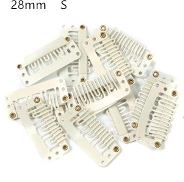 10 Stks/set Black Hair Extension Clip U Shape Weave Toupetje Pruik 6 Tanden Snap-Kam Clips Styling Tools 32mm 4 Kleur Hoed Fixing Tool: S  Beige