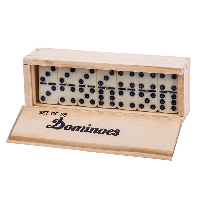 Holz Box Domino Set Neun Dominosteine Gesetzt Von 28 Dominosteine Dominos-karte Spiel Domino Tabelle Domino Zug Mexikanischen Zug Domino