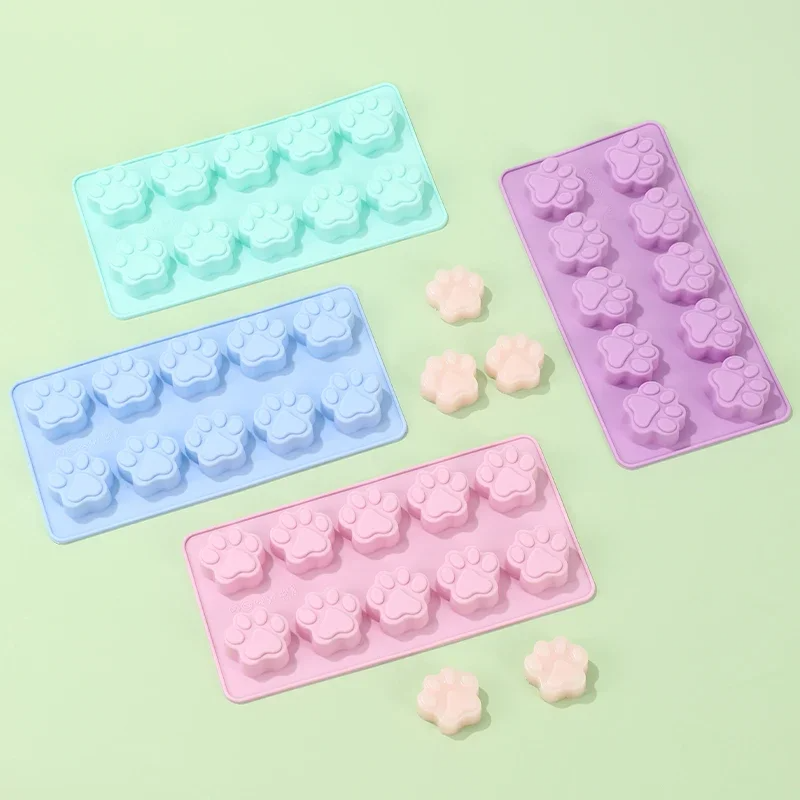 Formy silikonowe Silikonowe foremki do pieczenia czekoladowych cukierków Jelly Ice Cube Tray Dog Treats: Niebieski