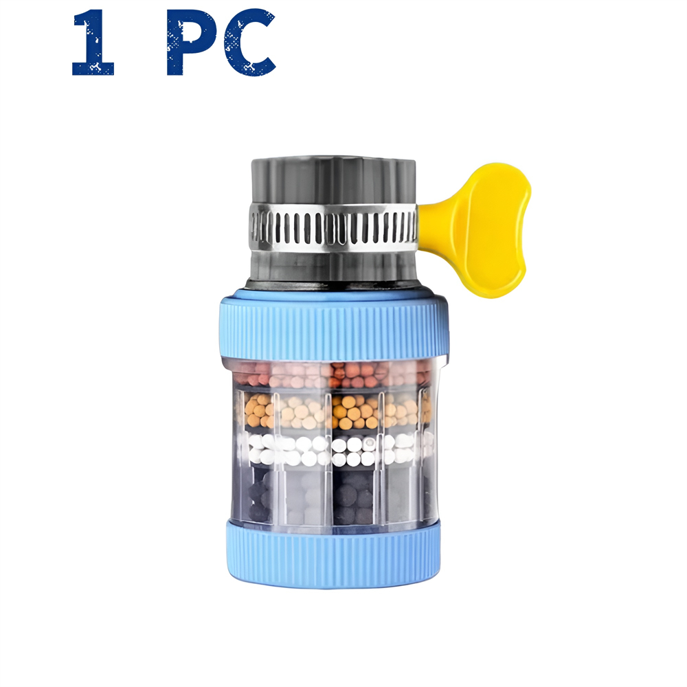 Purificador de grifo con filtro de agua de 6 capas para grifo, accesorios de cocina, mezclador, aireador, boquilla para grifo de baño, sistema de filtración de agua: Rojo