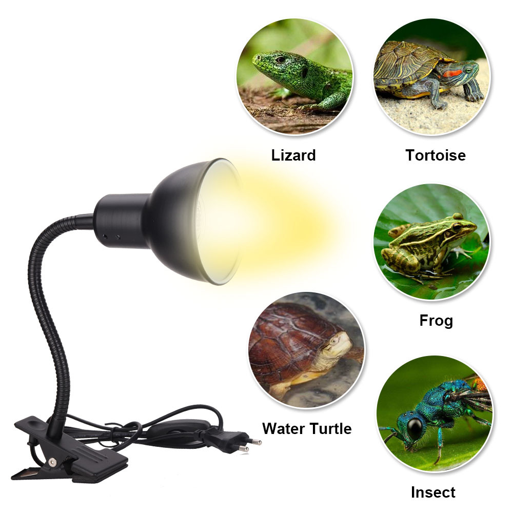 Reptile Tortoise Basks Back Heating Lamp Amphibians Lizard Temperature Control Multi-angle Adjustment UV Heat Preservation