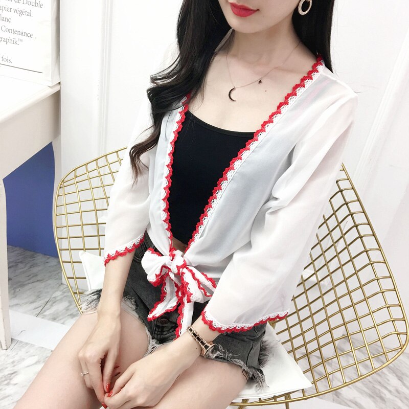 Wit Zwart Rood Blauw Kant Rand Shrugs Voor Vrouwen Party Dress Bolero Femme Cape Mariage Zomer Jurken Jacket Wraps Bridal sjaal