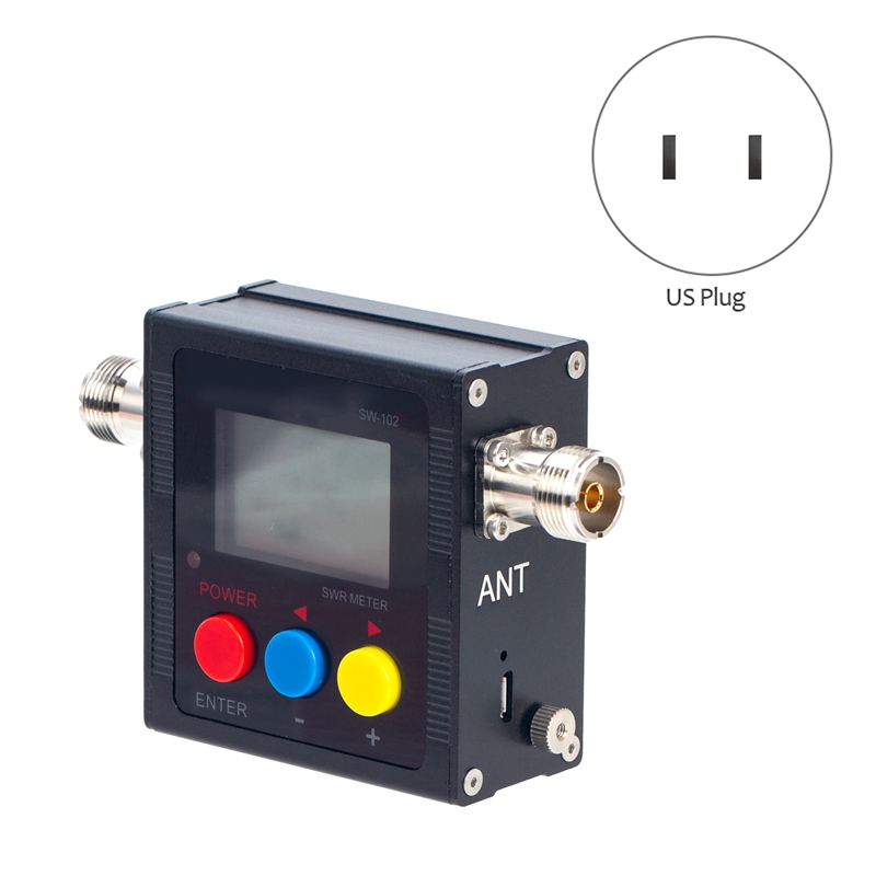 1 PCS SW-102 Meter 125-520 Mhz Digital VHF/UHF Power SWR Meter For Two Way Radio US Plug