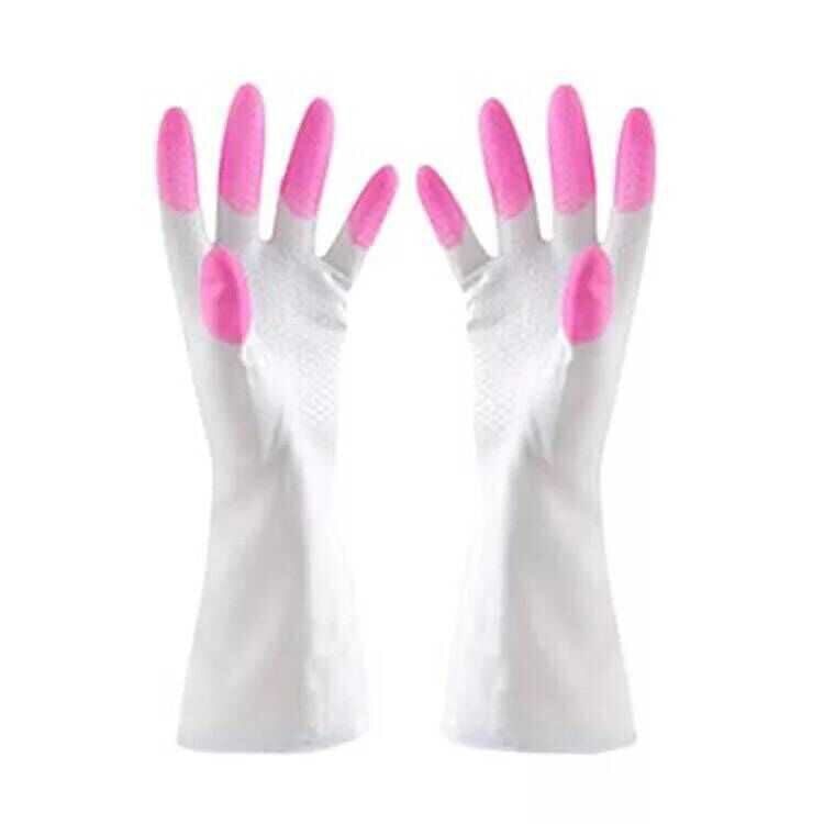 Afwassen Handschoenen Vingertoppen Schoon Waterdichte Wasserij Kleren Huishouden Pvc Plastic Latex Handschoenen Wit Verblinden Vingers