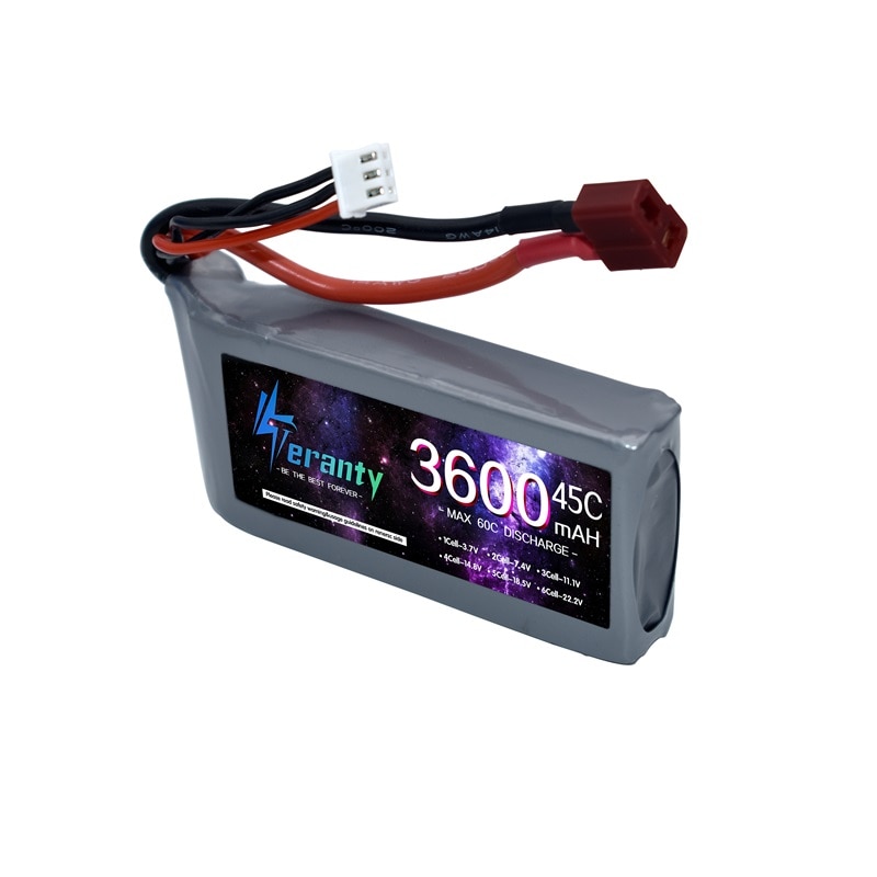 Batteria Lipo ad alta potenza per auto RC 7.4V 3600mAh Max 60C per Wltoys 12428 12423 RC aggiornamento auto parte 2s 7.4v batteria per feiyue 03 Q39