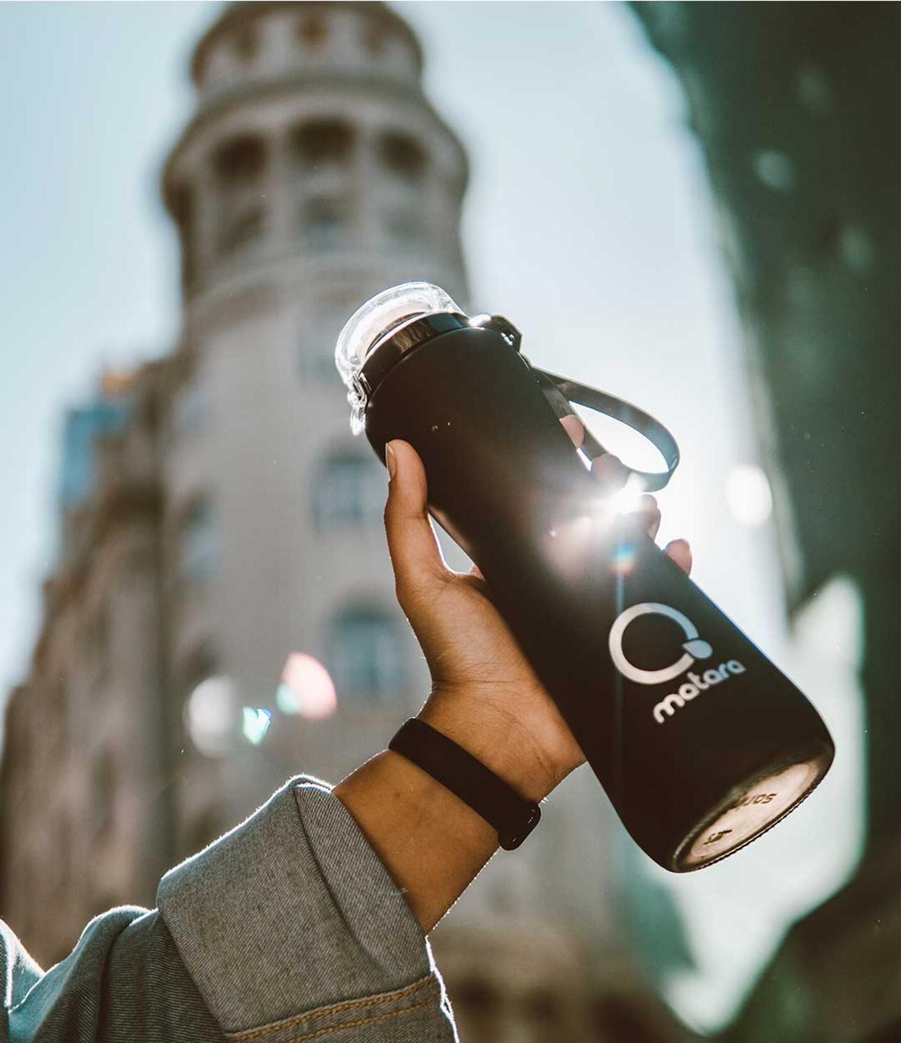 Glass Healthy Drink Bottle 750 ml 25Oz Protein Shake Sports Bicycle Outdoor Travel Botella Portable Leakproof Water BPA Free: DAILY MATTE BLACK