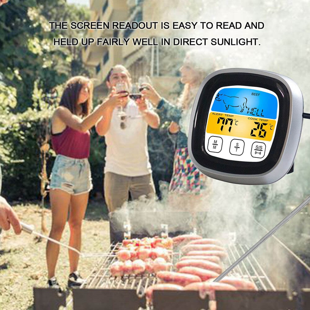 Digital Oven Thermometer Meat Timer Baking Temperature Meter Stainless Steel Gauge Digital Kitchen Baking Tools