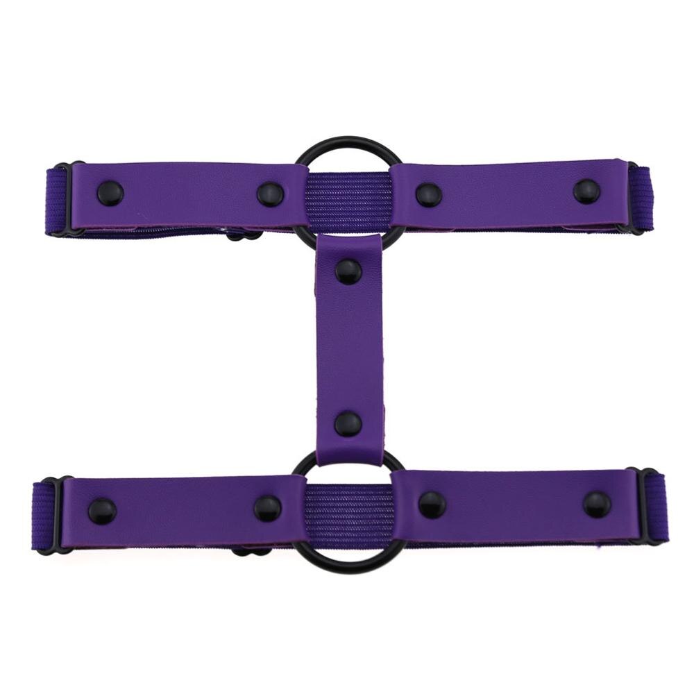 Punk vegan leder strumpfband goth mädchen schwarz ästhetischen grunge bein strumpfband straps oberschenkel harness kawaii gothic harajuku zubehör: purple