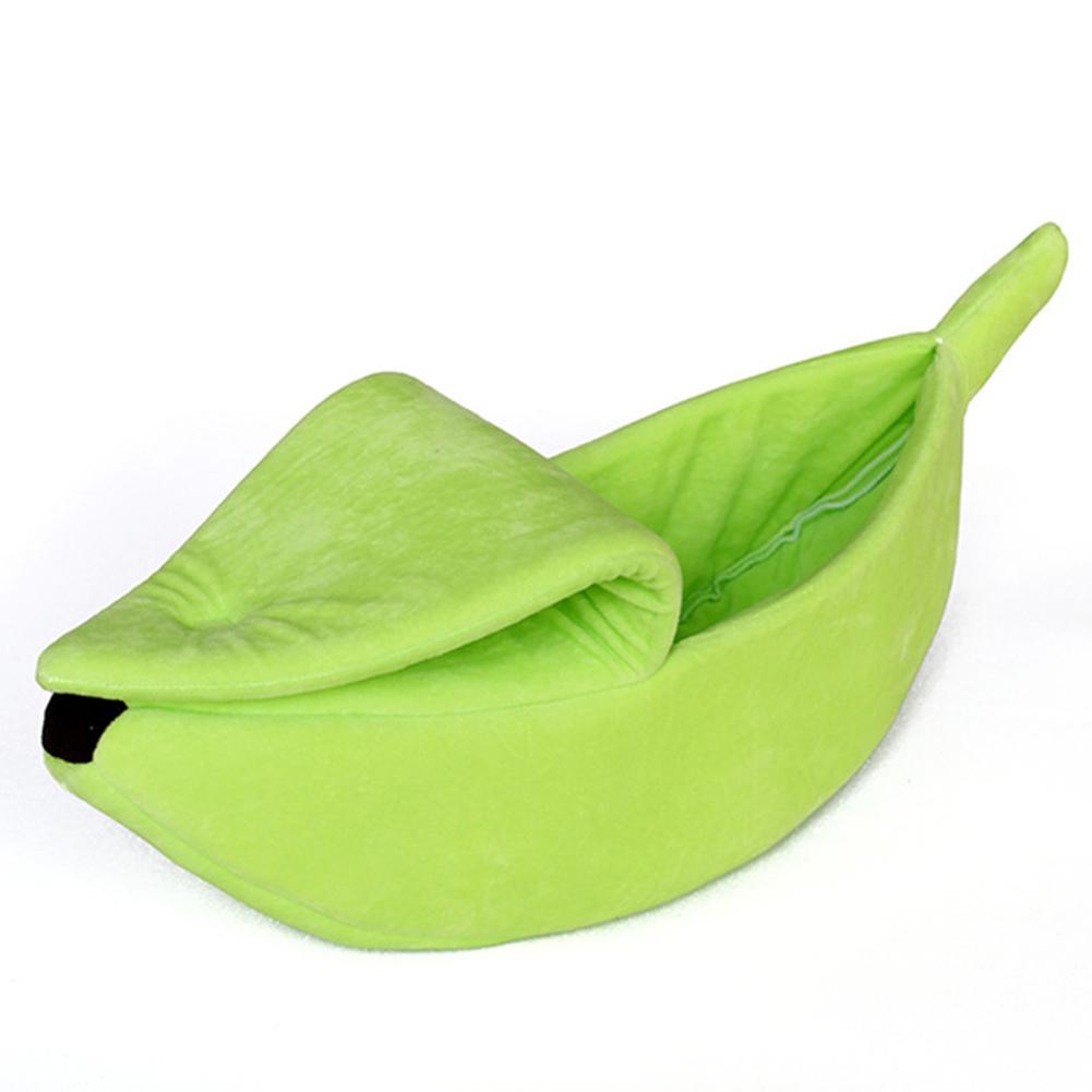 Banaan Vorm Pet Hond Kat Bed Huis Mat Duurzaam Kennel Doggy Puppy Kussen Mand Warm Draagbare Hond Kat Supplies S/M/L: green / M