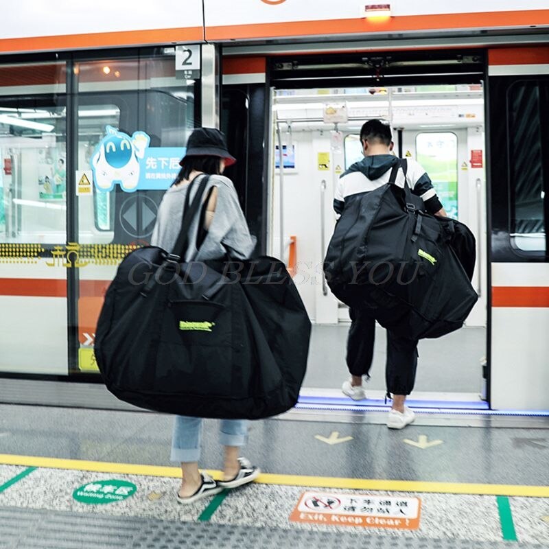 Bolsa de bicicleta plegable-maleta impermeable para bicicleta, bolsa de transporte para bicicleta al aire libre, adecuada para viaje en tren y coche,