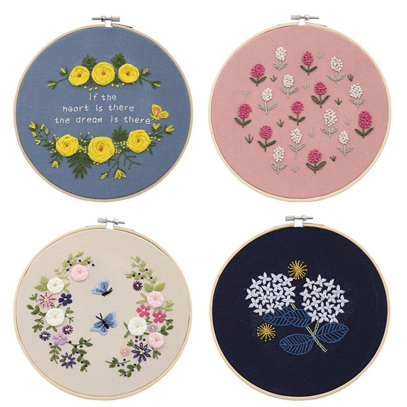 Håndarbeid broderi materiale pakke gjør-det-selv brodert materiale hengende malerier blomster korssting håndarbeidssett