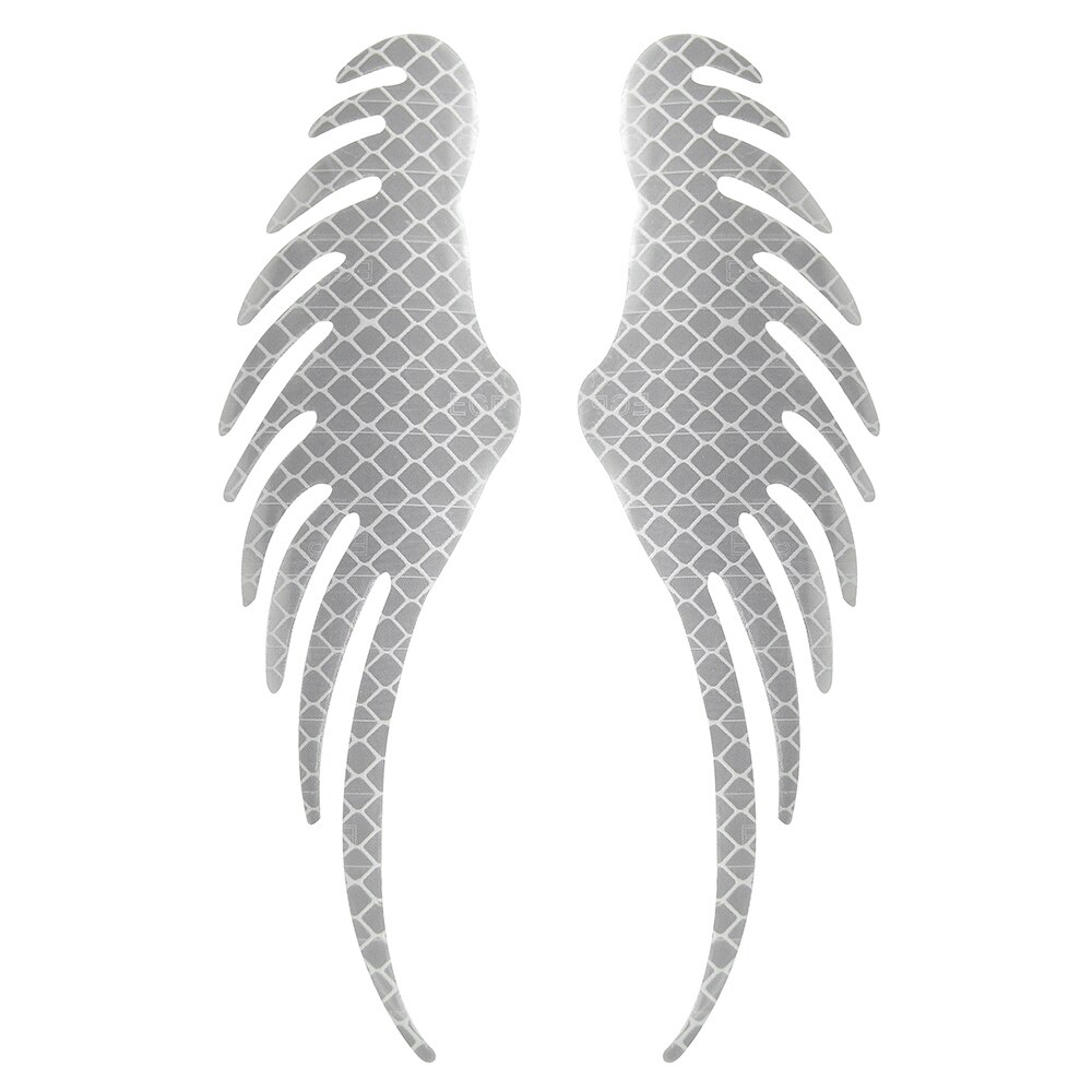 Safety Warning Reflective Car Sticker Angel Wings Reflective Warning Sign Funny Bike Decal Sticker Motorbike Reflective Sticker: Silver