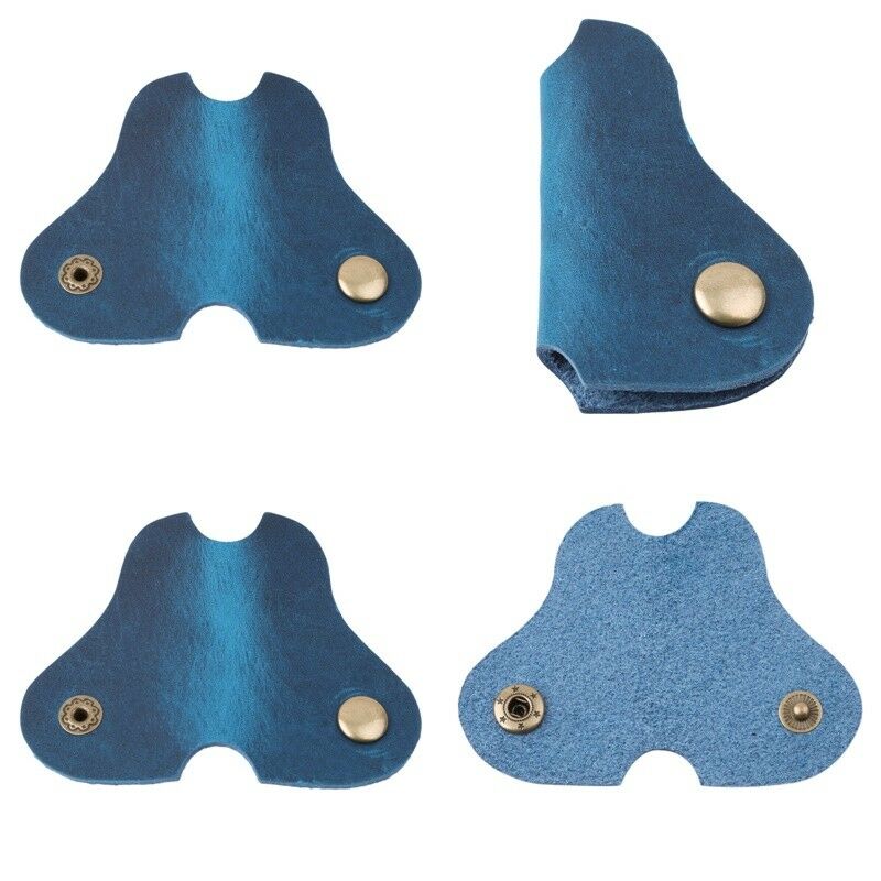 2 xvachette cuir casque écouteur câble cravate cordon organisateur envelopper support enrouleur: blue