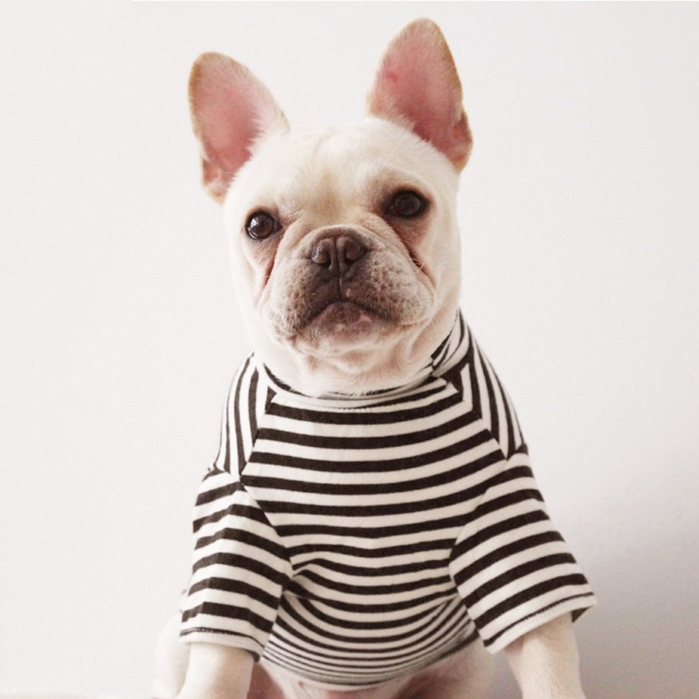 Spring Summer Pet Dog Shirt Striped Short Sleeve High Collar Cotton Shirt Universal Dog Clothes For Most Dogs