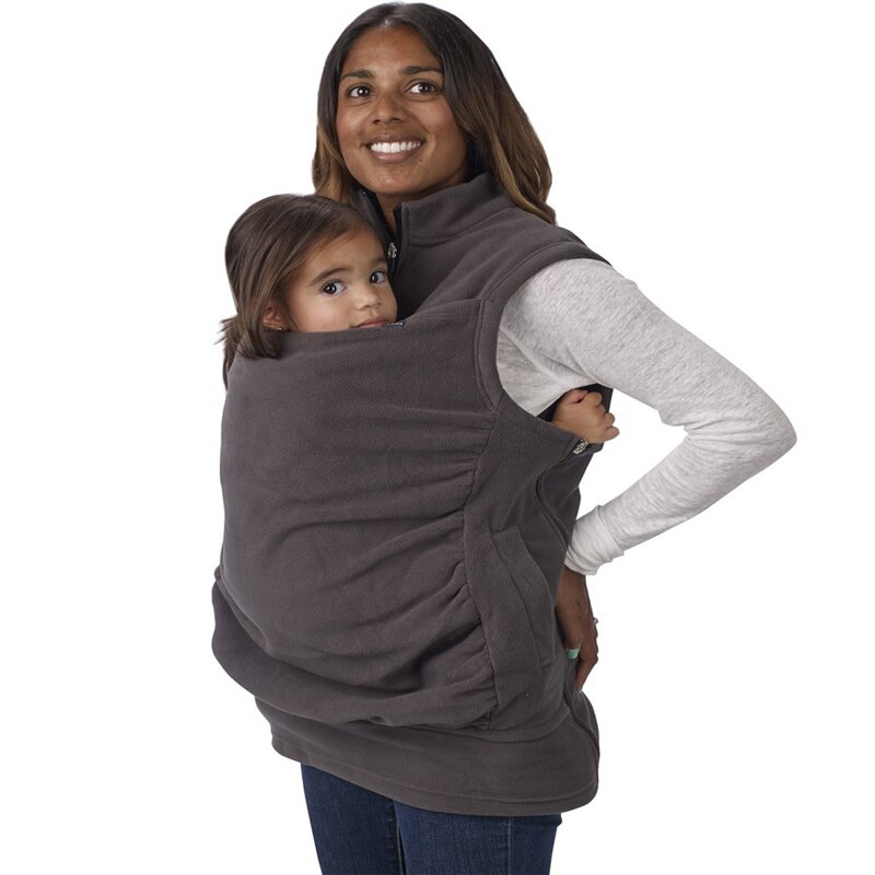 Gravid amning hoodie dam känguru hoodie ärmlös väst ytterkläder kappa jacka för bärselar