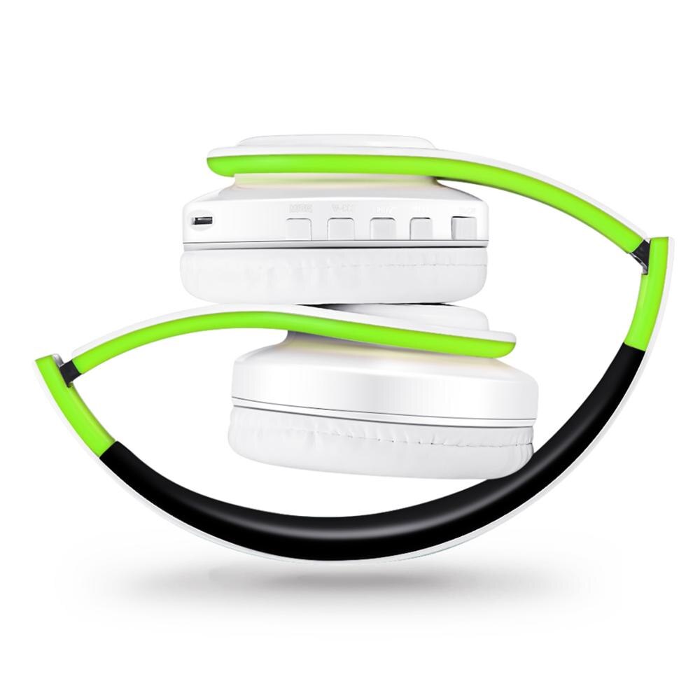 stereo headset bluetooth earphone headphone wireless bluetooth handfree universal for all phone for iphone with microphone: White green