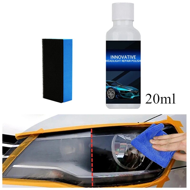 News 20ML Car Headlight Repair Coating Solution Repair Kit Oxidation Rearview Coating Headlight Polishing Anti-scratch Liquid