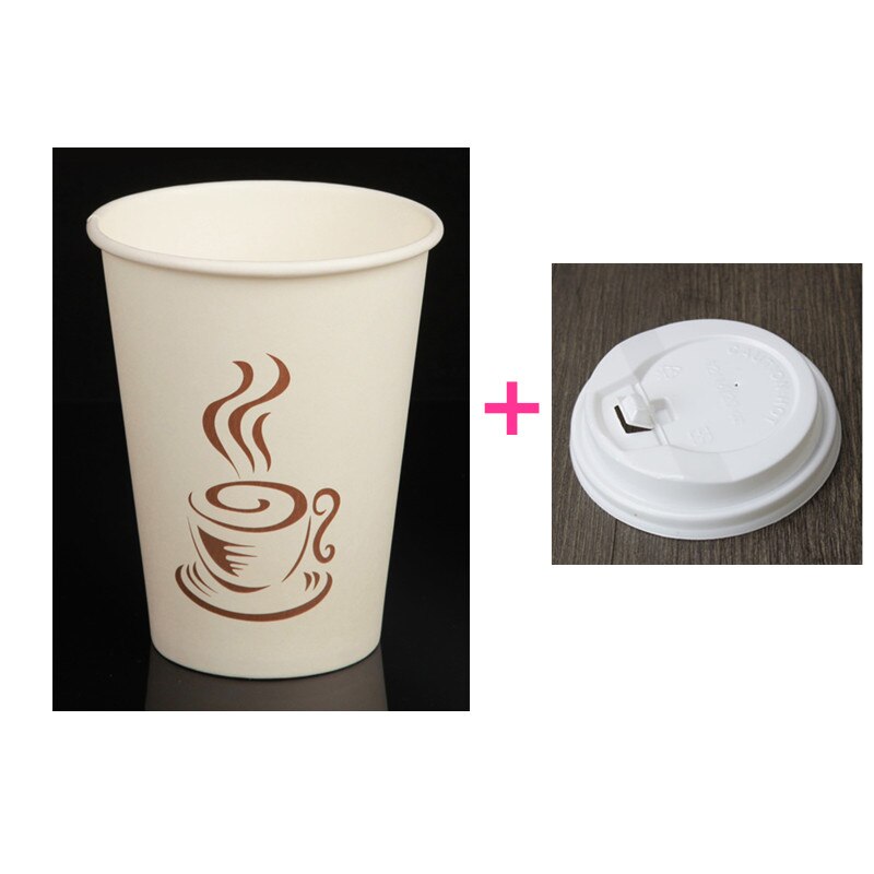 50 Stuks Wegwerp Drink Cup Party Gunsten Koffie Beker Melk Thee Glazen 250 Ml 400 Ml papier Cup Met Deksel: cup and lid3 / 400ml 14oz 50pcs