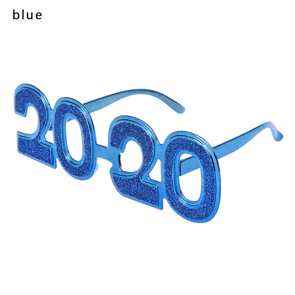 Jaar Lenzenvloeistof Grappige Glitter Eyewear Oudejaarsavond Party Bril Foto Prop Voor Gelukkig Nieuwjaar: blue