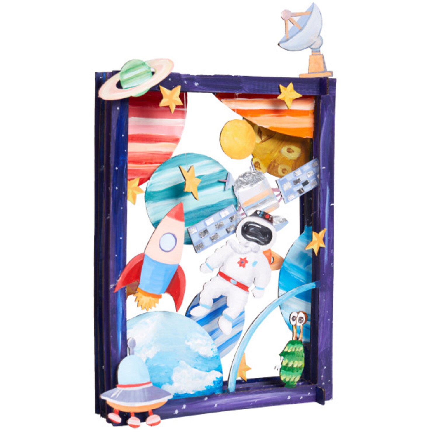 Kids DIY Craft Kit Funny 3D Assemble Painting Photo Frame Mini Museum Kit for Boys Girls Birthday Christmas Year: Technology