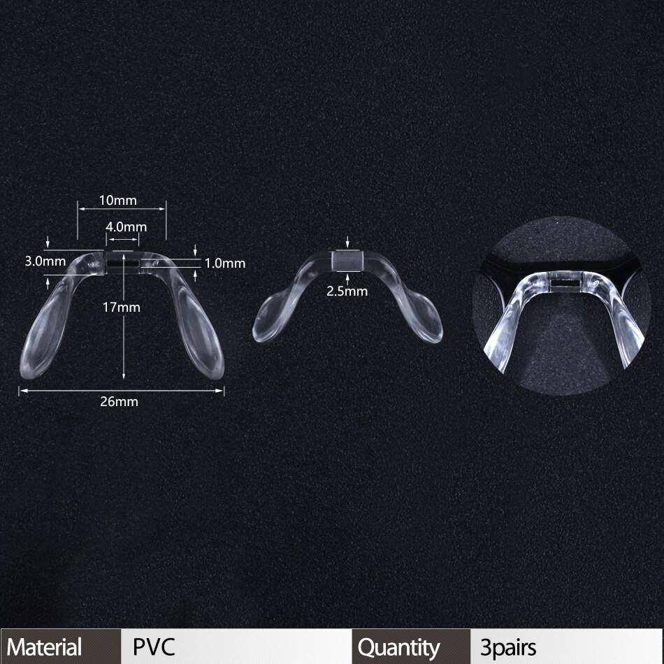 Brillen Zadel Brug Bril Brug Riem Neus Pads Zachte Siliconen Anti-Slip Nosepads Schroef-In Bril Neus stuk: A-5 3p