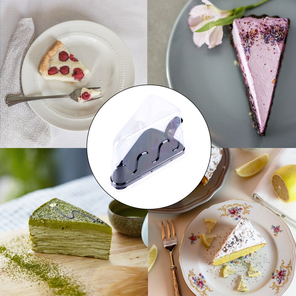 20pcs Small Triangle Cheesecake Box Slice Cake Container Triangle Pie Holder