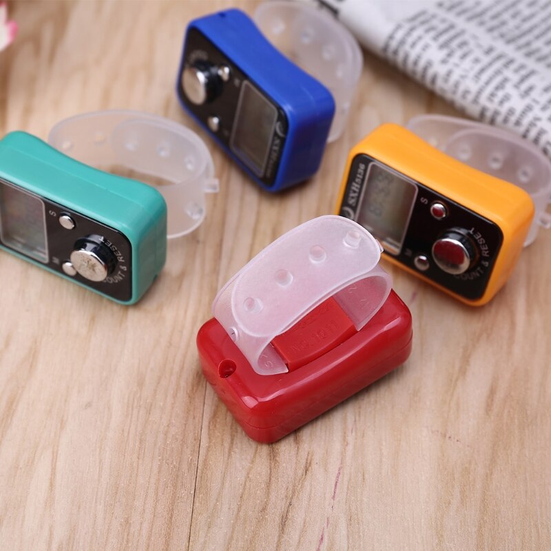 Portable Wrist Digital Electronic Counter with Time Display Manual Reset Decompression Relaxation Finger Tool