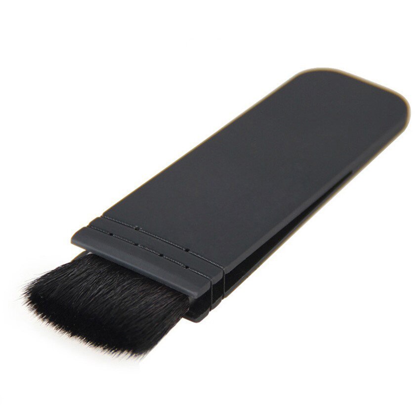 SAIANTTH-brocha Kabuki estilo italiano, pelo de cabra, mango aplanado negro, brochas de maquillaje largas y cortas, herramienta de colorete, cosmética facial: long flat