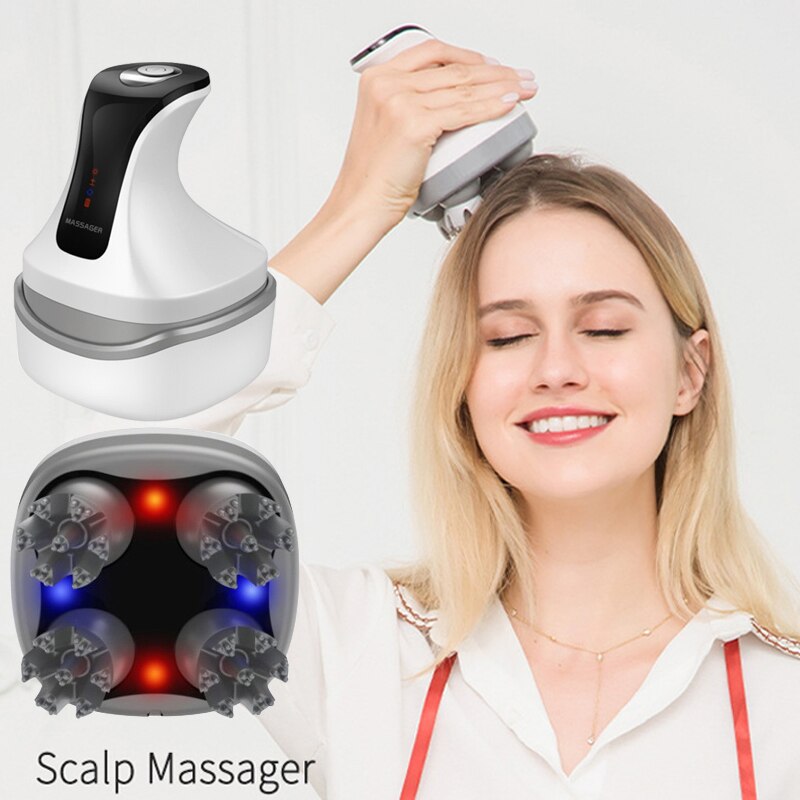 Electric Head Scalp Massager with Magnetic Suction Charging Health Care Body Scalp Massage Device Prevent Hair Loss Waterproof