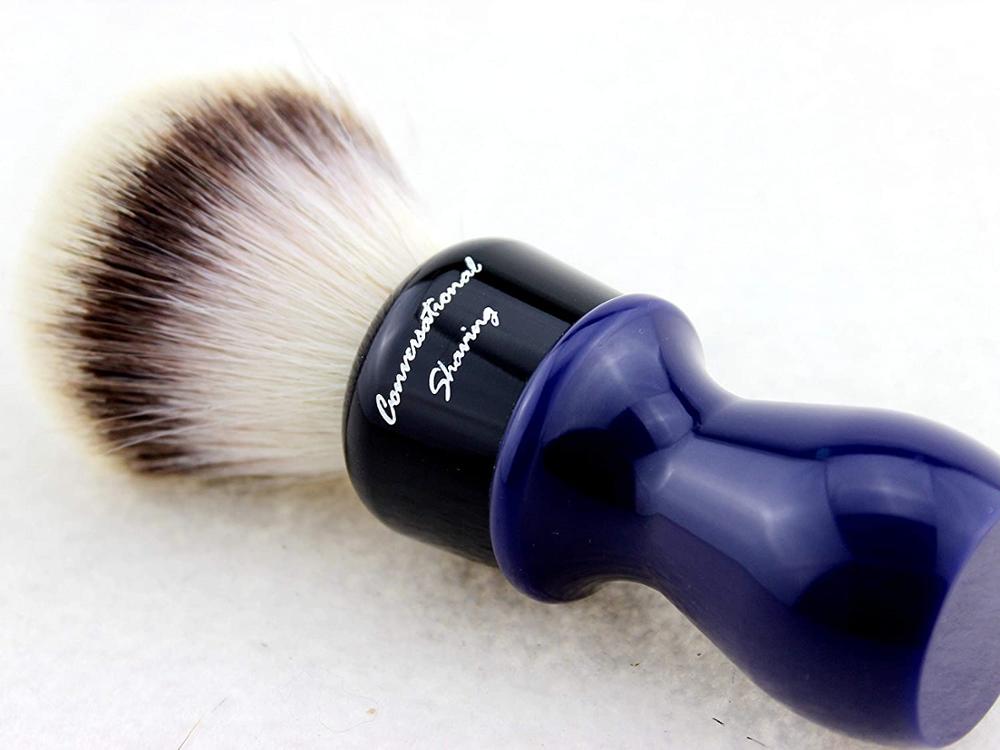 Conversational Shaving-22mm G4 synthetic hair shaving brush with B&D resin handle+FREE STAND