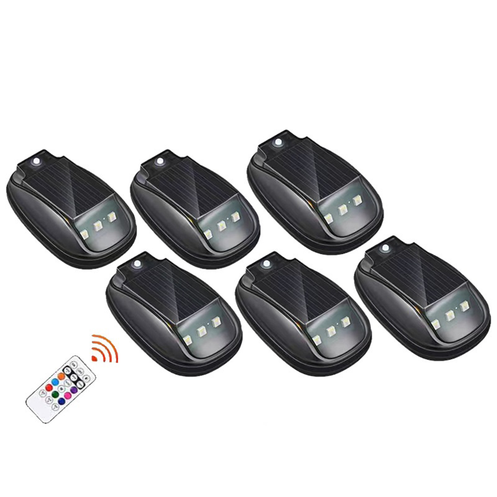 Autodakverlichting op zonne-energie met draadloze, op afstand bedienbare knipperlichten (rgb), stroboscoop op zonne-energie voor autodecoratie.: 6000k koude witte