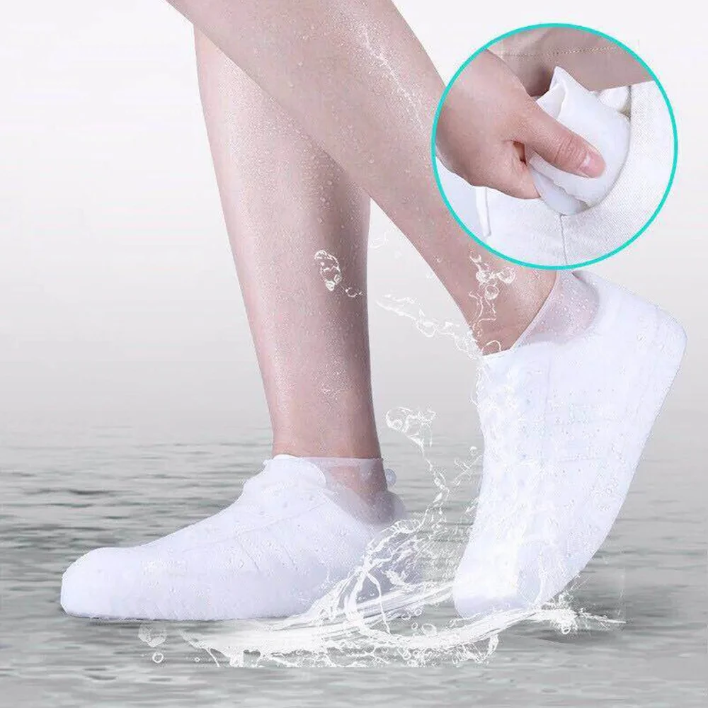 1 par de cubrezapatos de goma para botas de lluvia para uso en exteriores, cubrezapatos impermeables de silicona, cubrezapatos para días lluviosos, lluvia antideslizante reutilizable